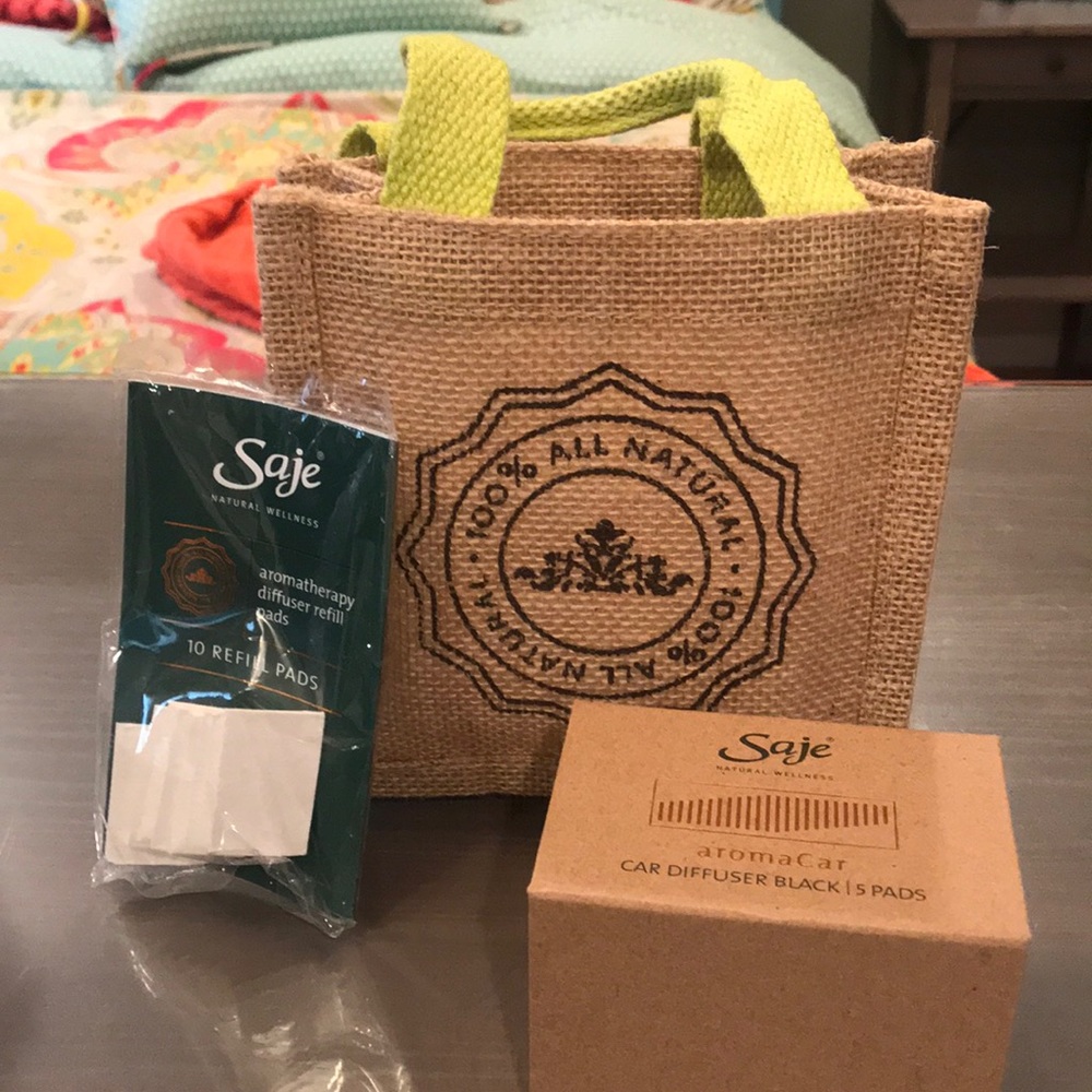 Saje Car Diffuser, pads, and sacred space oil